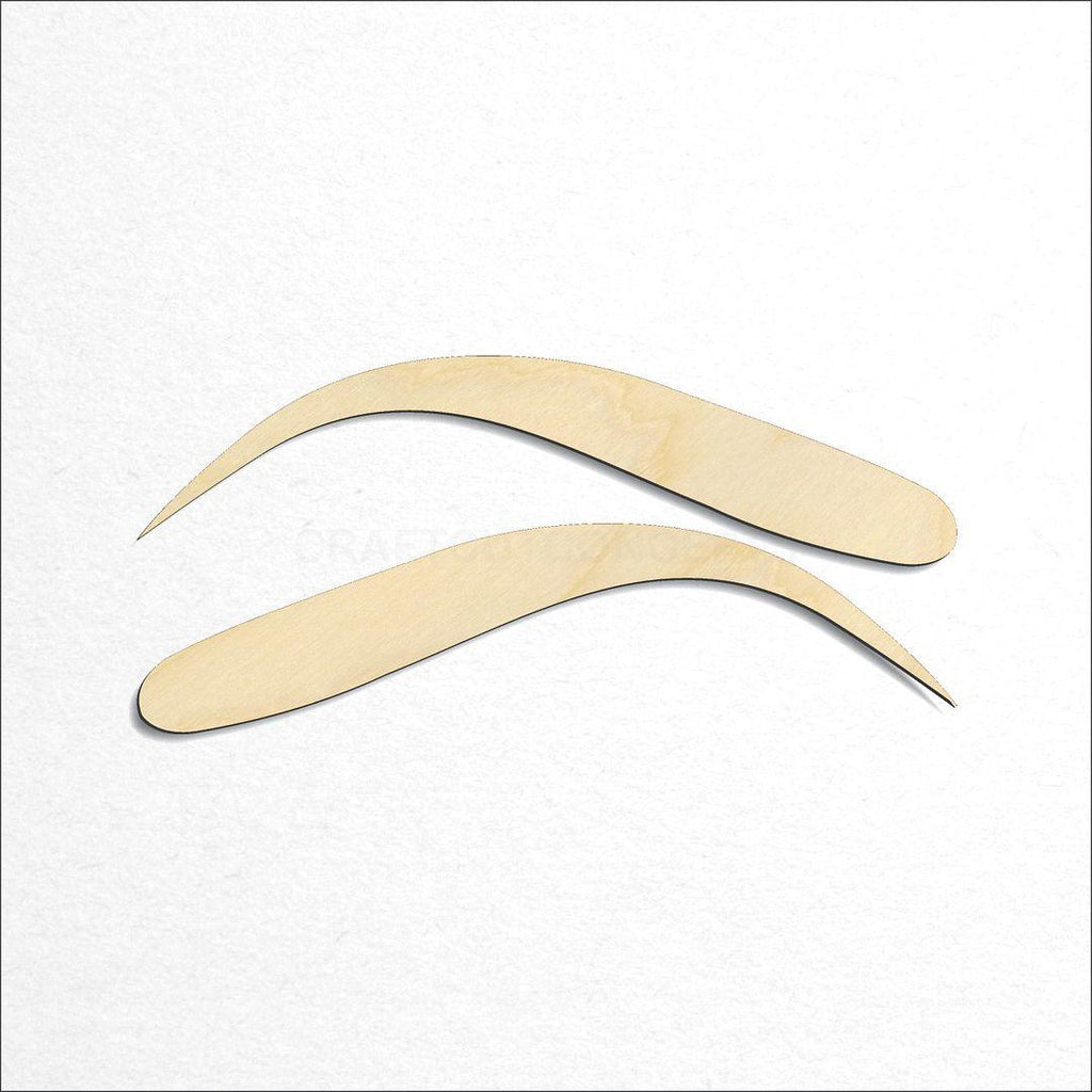 Wooden Eye Brows craft shape available in sizes of 2 inch and up