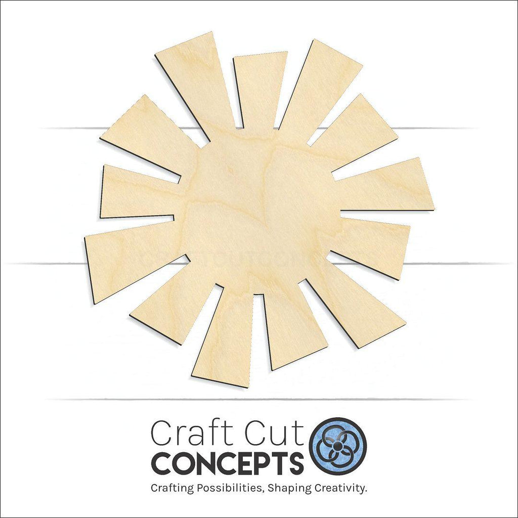 Craft Cut Concepts Logo under a wood Sun craft shape and blank