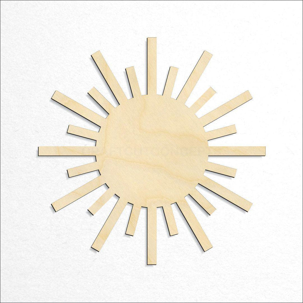 Wooden Sun craft shape available in sizes of 2 inch and up