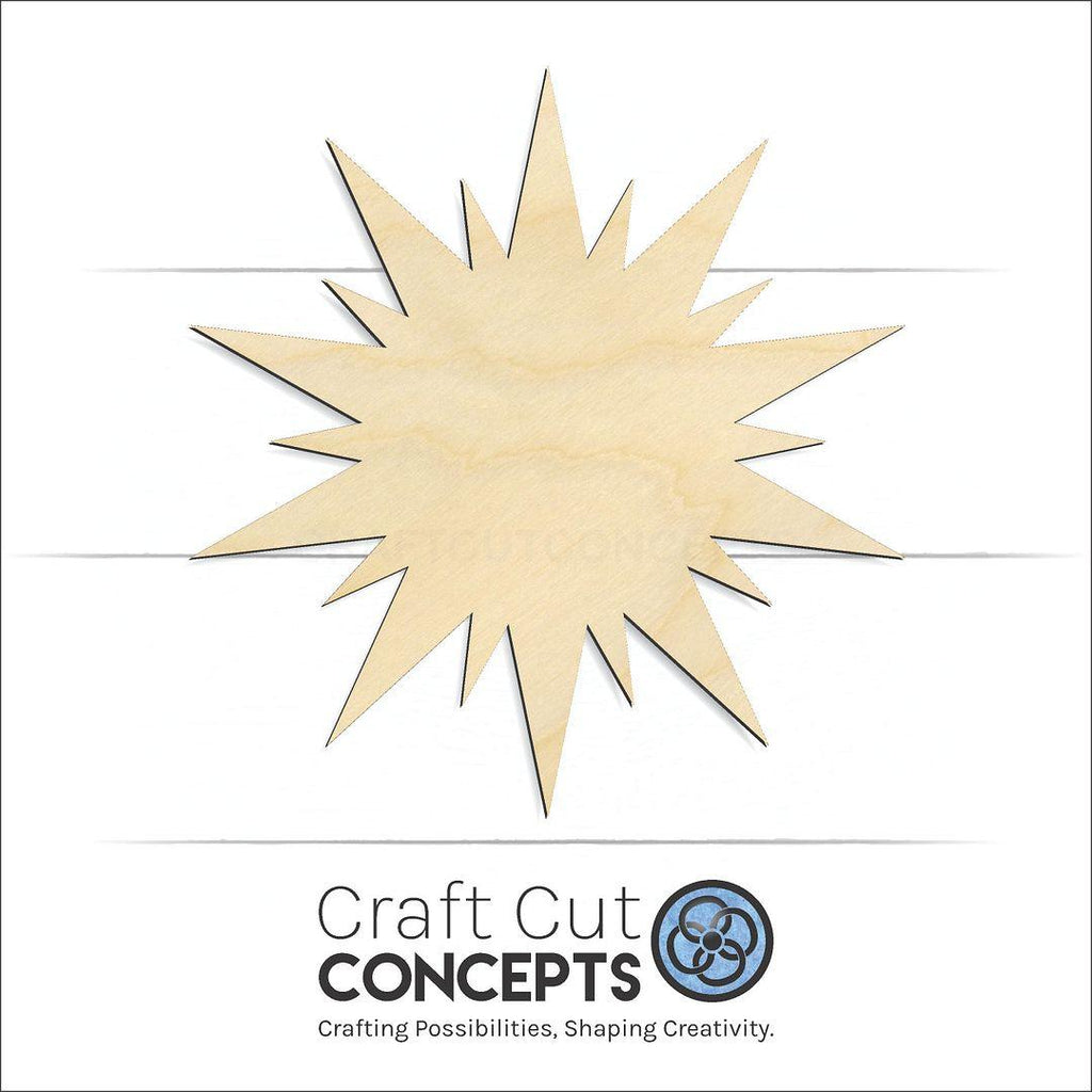 Craft Cut Concepts Logo under a wood Spiky Sun craft shape and blank