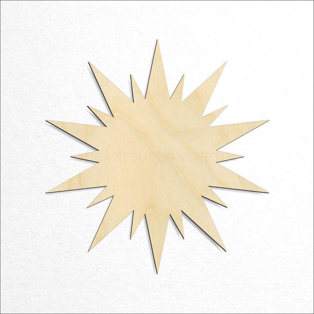 Wooden Spiky Sun craft shape available in sizes of 3 inch and up