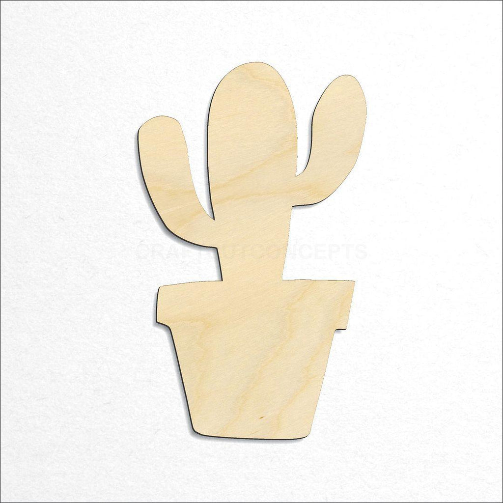 Wooden Cactus in Pot craft shape available in sizes of 2 inch and up