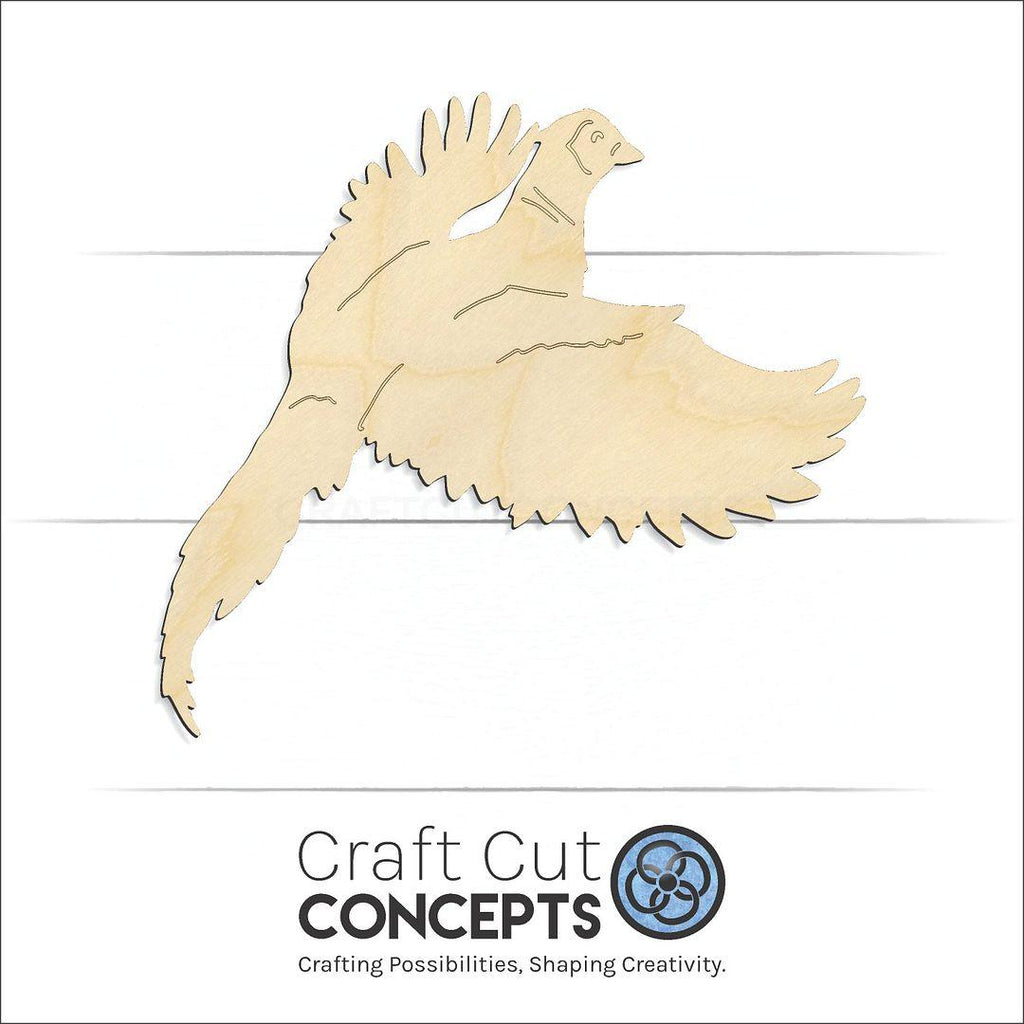 Craft Cut Concepts Logo under a wood Pheasant craft shape and blank