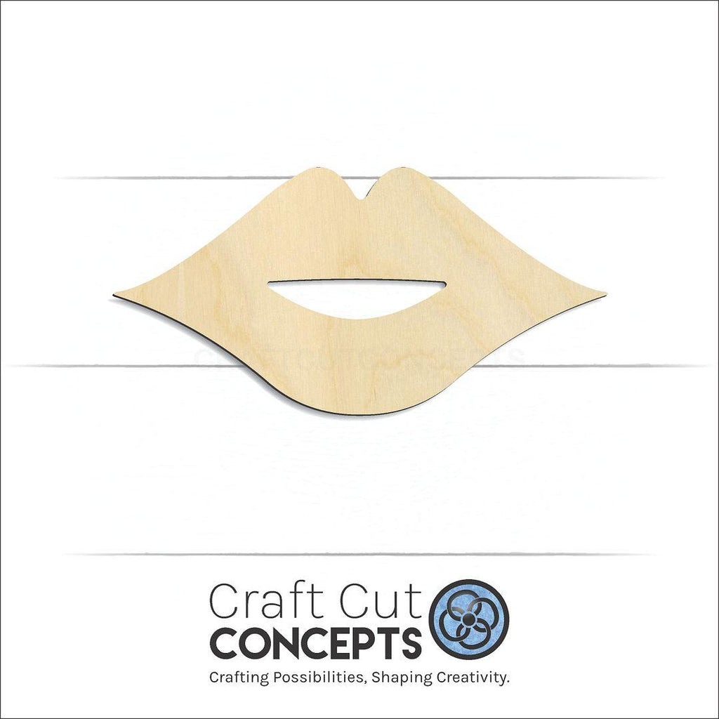 Craft Cut Concepts Logo under a wood Lips craft shape and blank