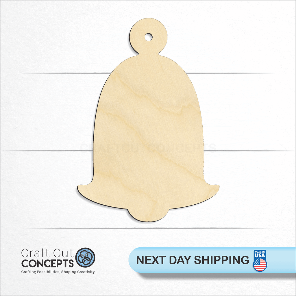 Craft Cut Concepts logo and next day shipping banner with an unfinished wood Christmas Tree Ornament-7 craft shape and blank