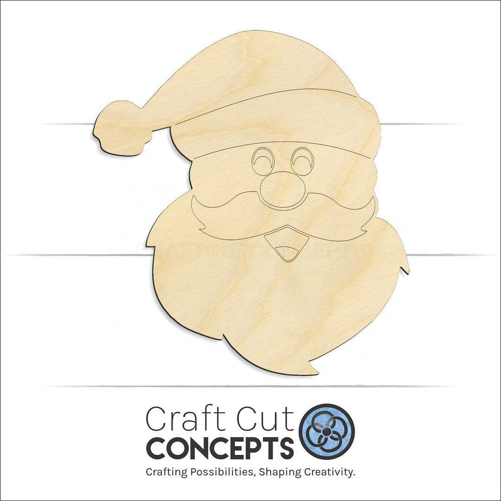 Craft Cut Concepts Logo under a wood Santa Head craft shape and blank