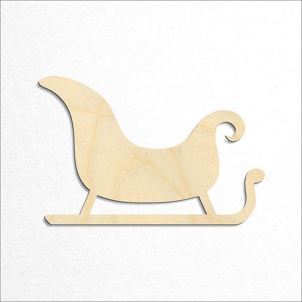 Wooden Christmas Sleigh craft shape available in sizes of 2 inch and up