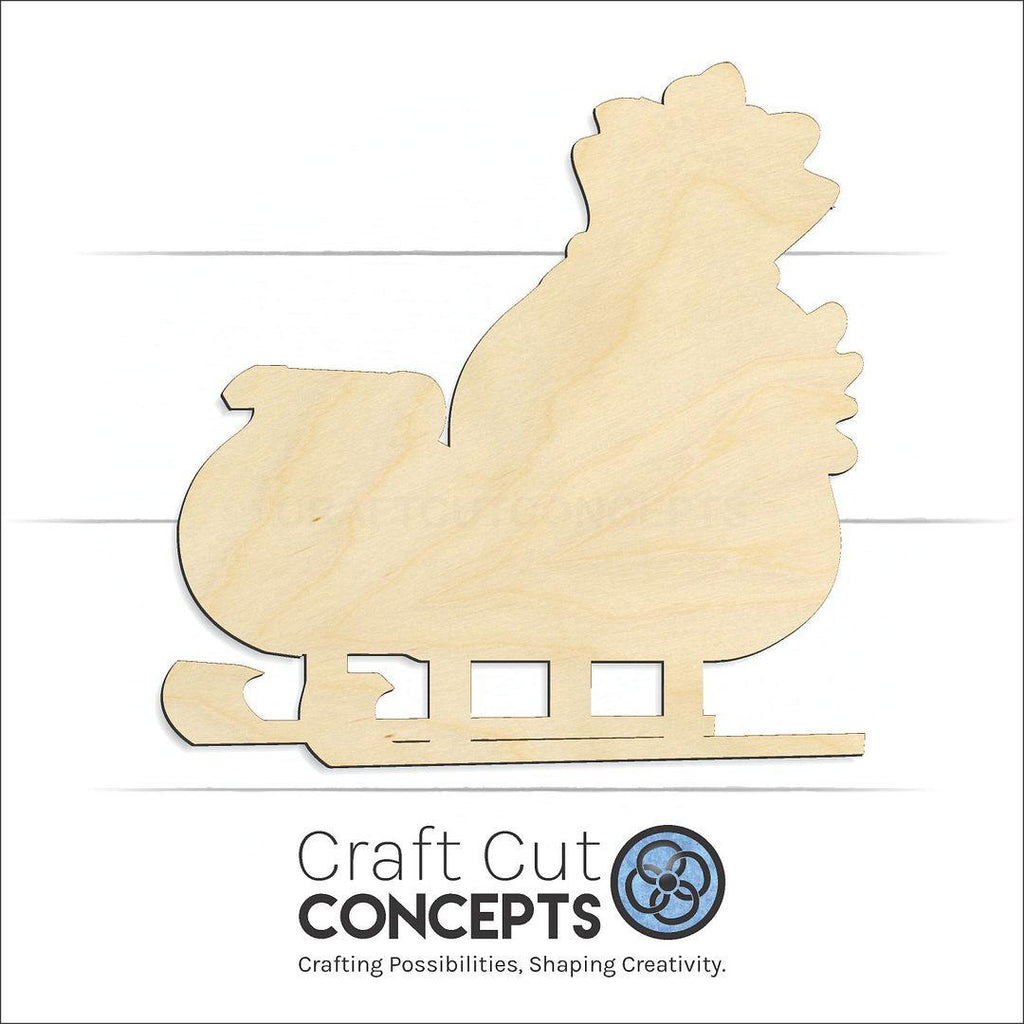 Craft Cut Concepts Logo under a wood Christmas Sleigh-2 craft shape and blank