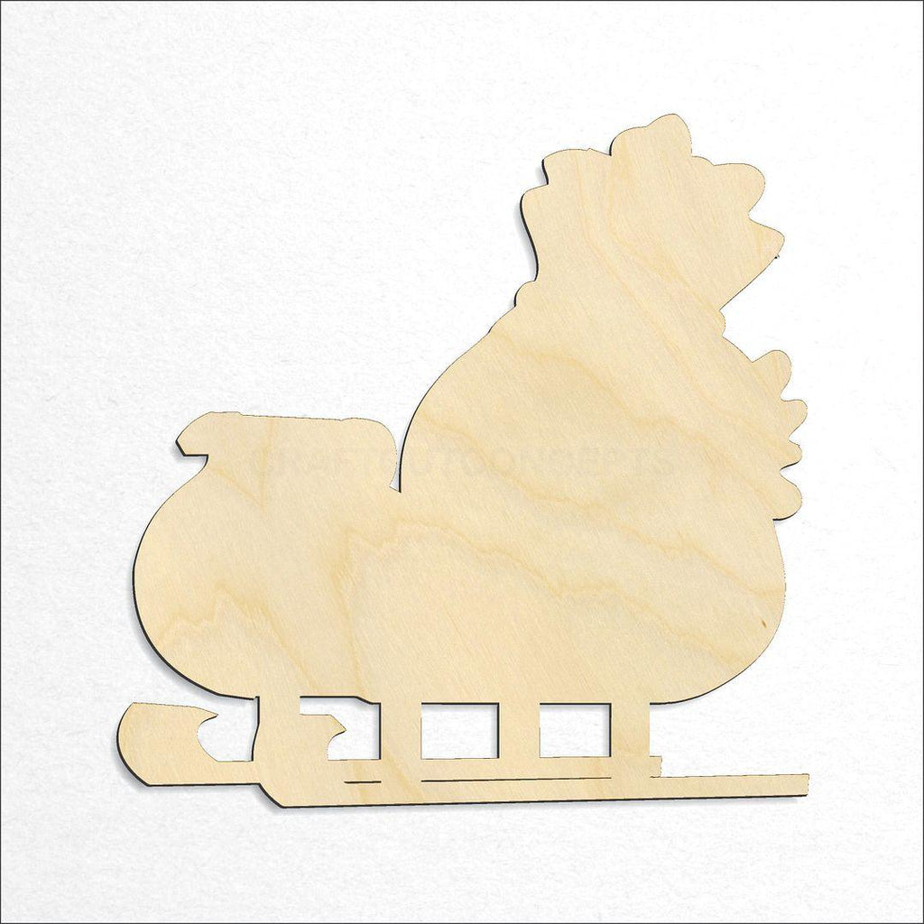 Wooden Christmas Sleigh-2 craft shape available in sizes of 2 inch and up