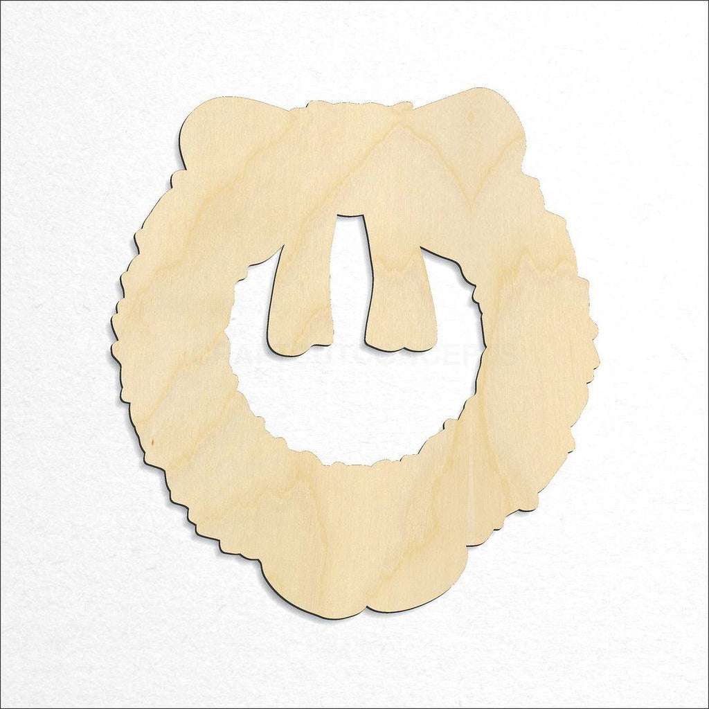 Wooden Christmas Wreath craft shape available in sizes of 2 inch and up