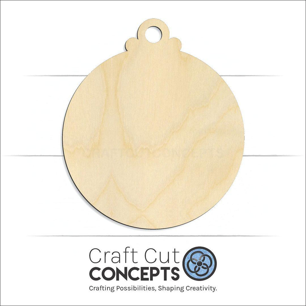 Craft Cut Concepts Logo under a wood Christmas Ornament craft shape and blank