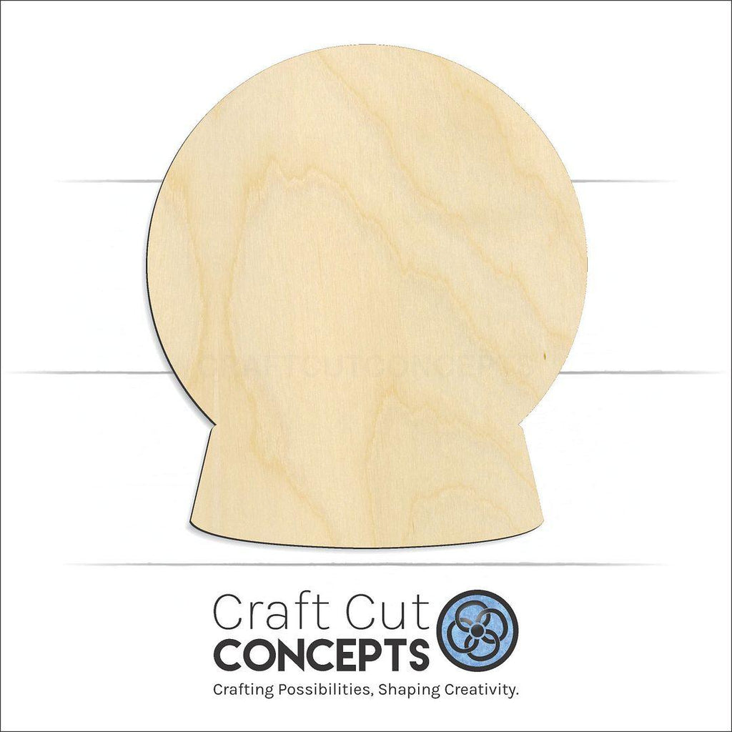 Craft Cut Concepts Logo under a wood Snow Globe craft shape and blank