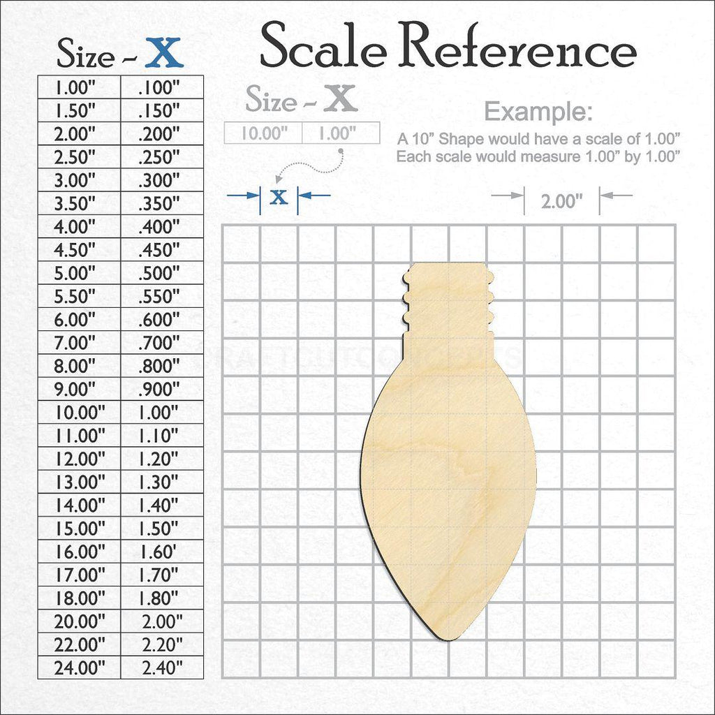 A scale and graph image showing a wood Ornament craft blank