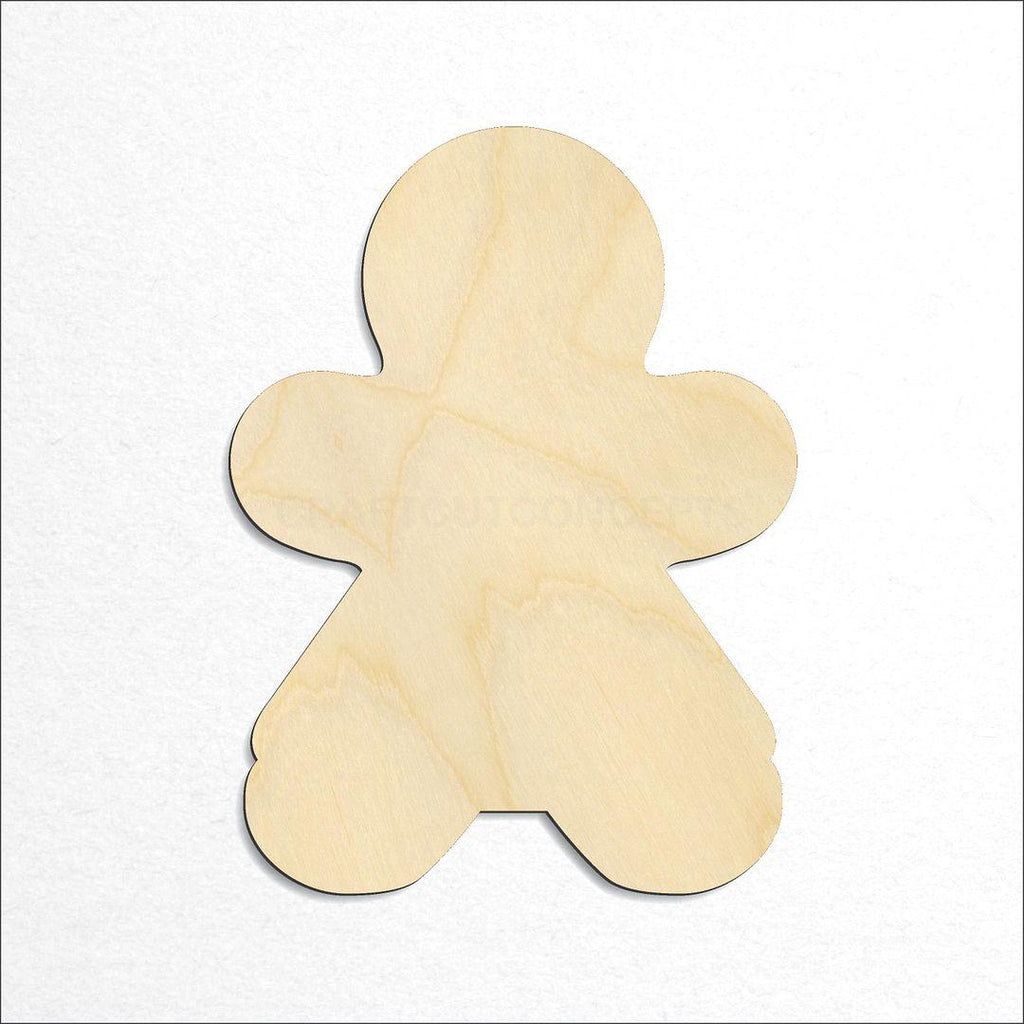 Wooden Gingerbread Woman craft shape available in sizes of 1 inch and up