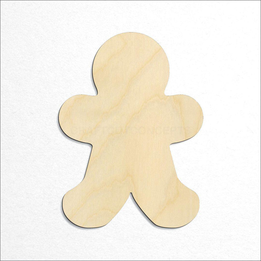 Wooden Gingerbread Man craft shape available in sizes of 1 inch and up