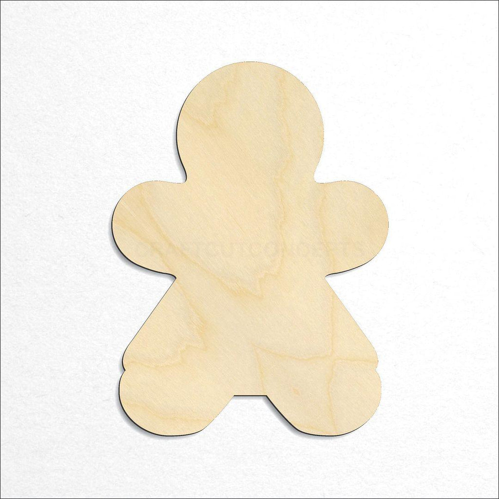 Wooden Gingerbread Woman craft shape available in sizes of 1 inch and up