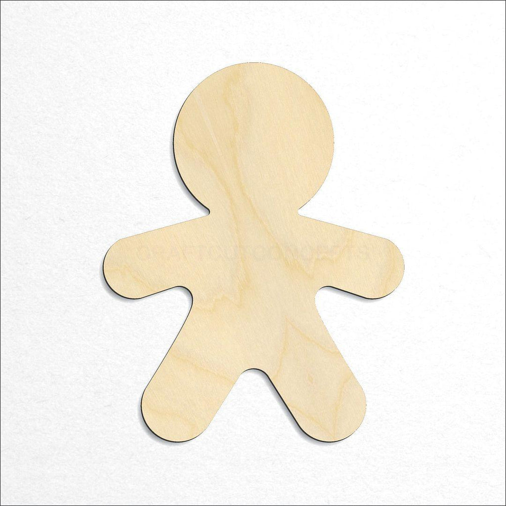 Wooden Gingerbread Man craft shape available in sizes of 1 inch and up