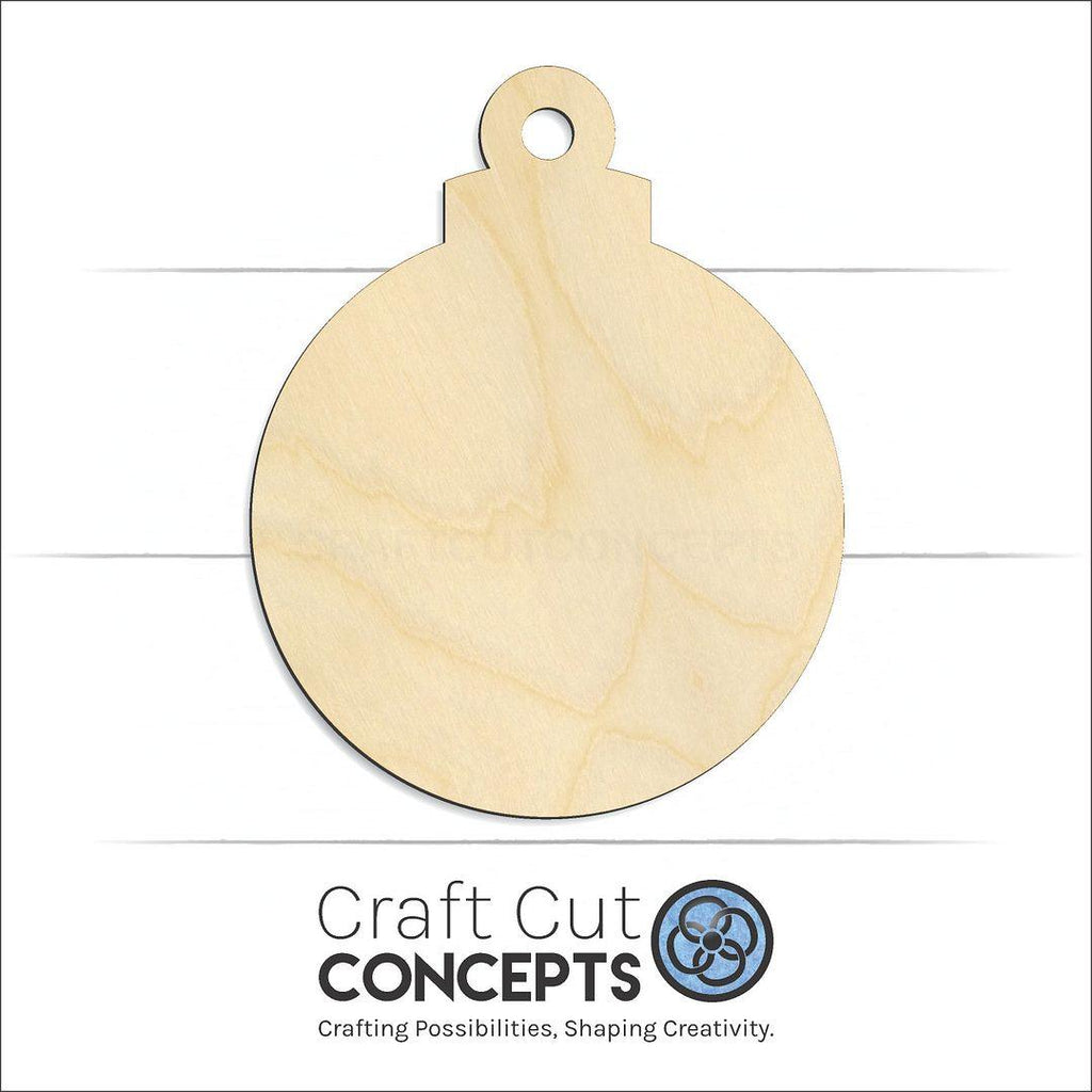 Craft Cut Concepts Logo under a wood Christmas Tree Ornament craft shape and blank