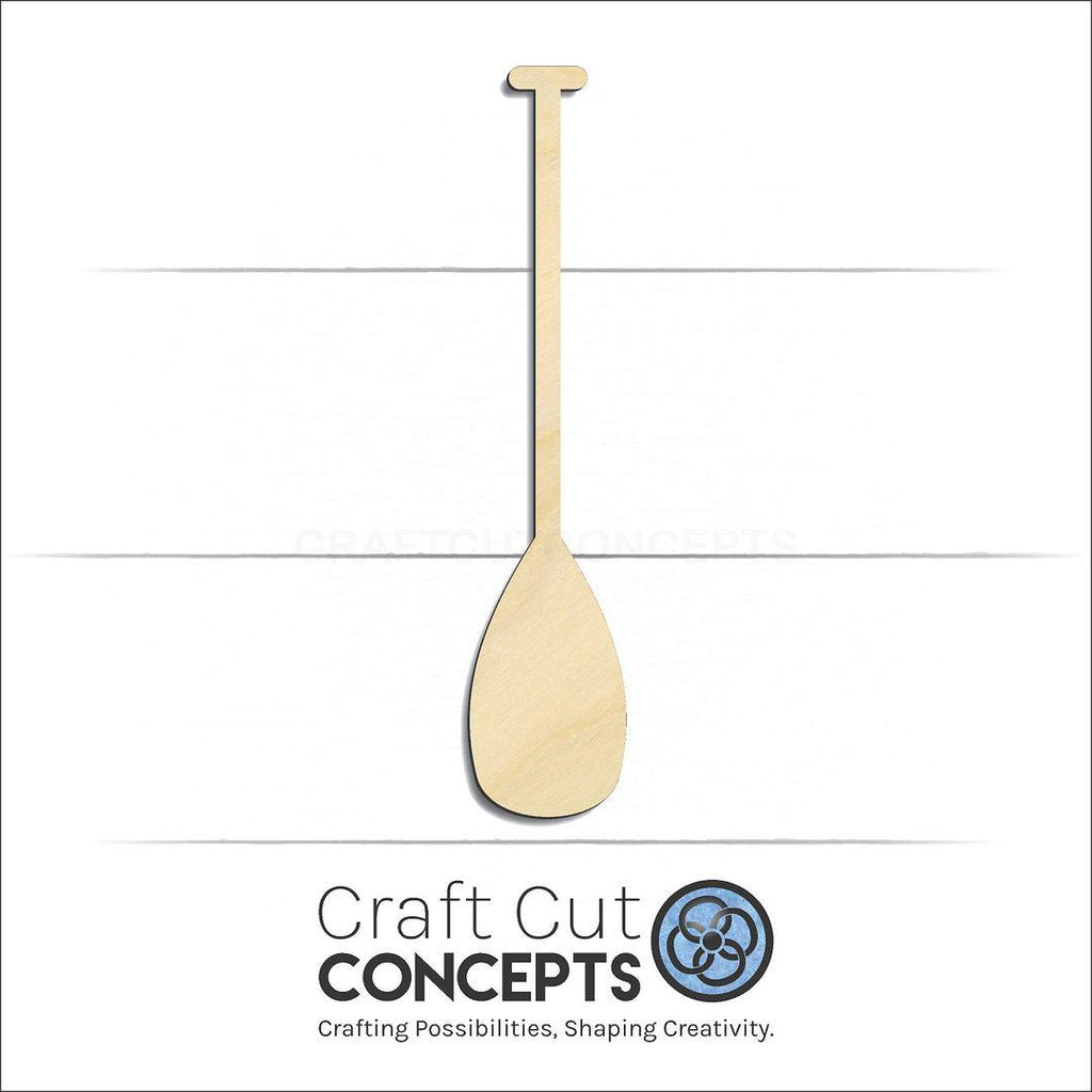 Craft Cut Concepts Logo under a wood Hawaiian Canoe Oar craft shape and blank