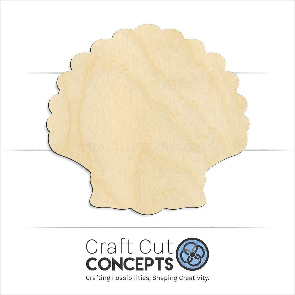 Craft Cut Concepts Logo under a wood Sea Shell Clam craft shape and blank