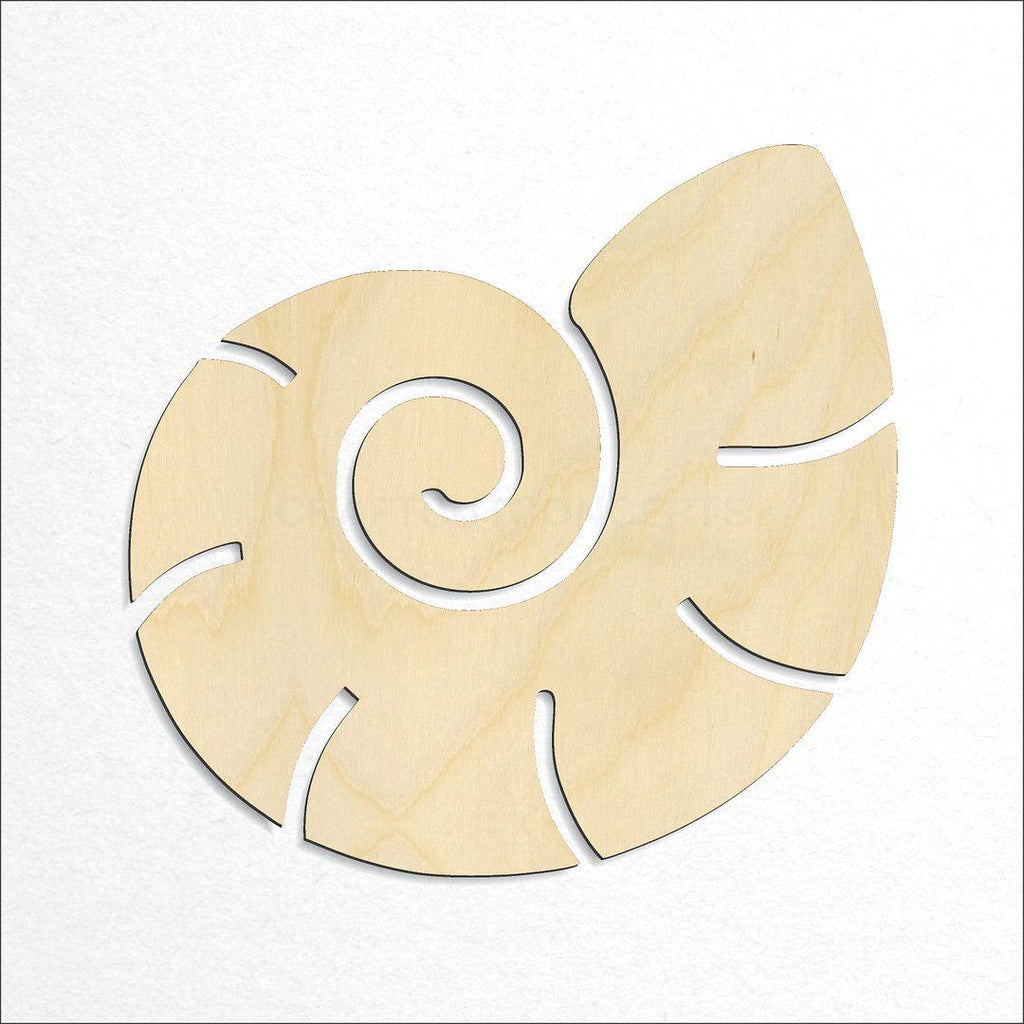 Wooden nautilus shell craft shape available in sizes of 2 inch and up