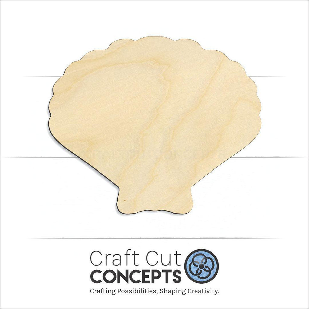 Craft Cut Concepts Logo under a wood Sea Shell Clam craft shape and blank