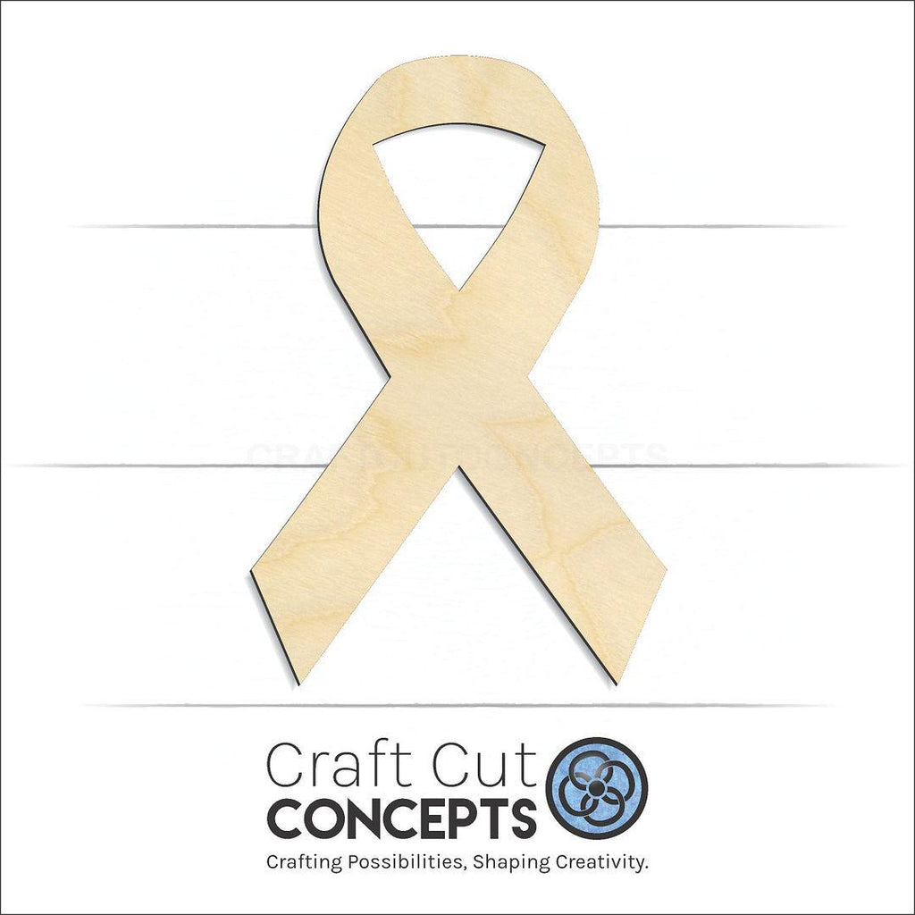 Craft Cut Concepts Logo under a wood Cancer Ribbon craft shape and blank