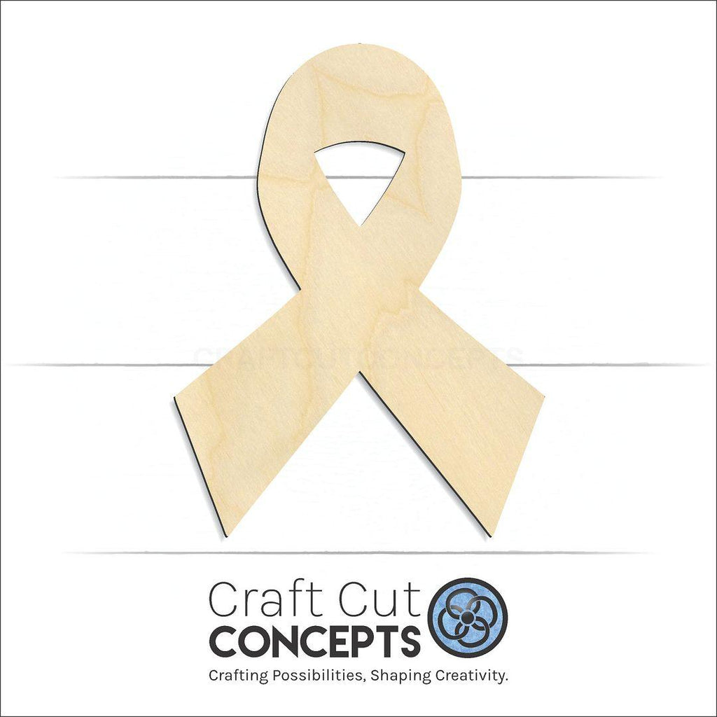 Craft Cut Concepts Logo under a wood Ribbon craft shape and blank