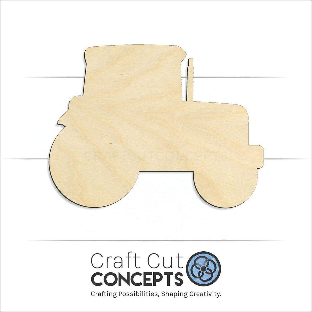 Craft Cut Concepts Logo under a wood Tractor craft shape and blank