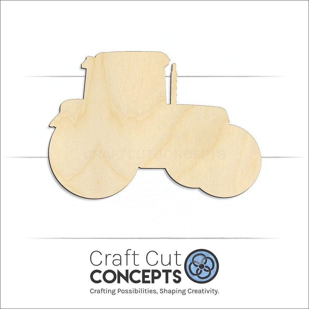 Craft Cut Concepts Logo under a wood Tractor craft shape and blank