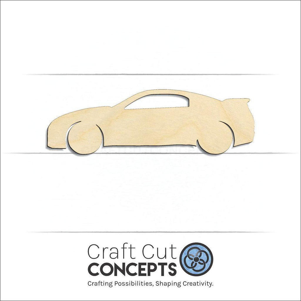 Craft Cut Concepts Logo under a wood Sports Car craft shape and blank