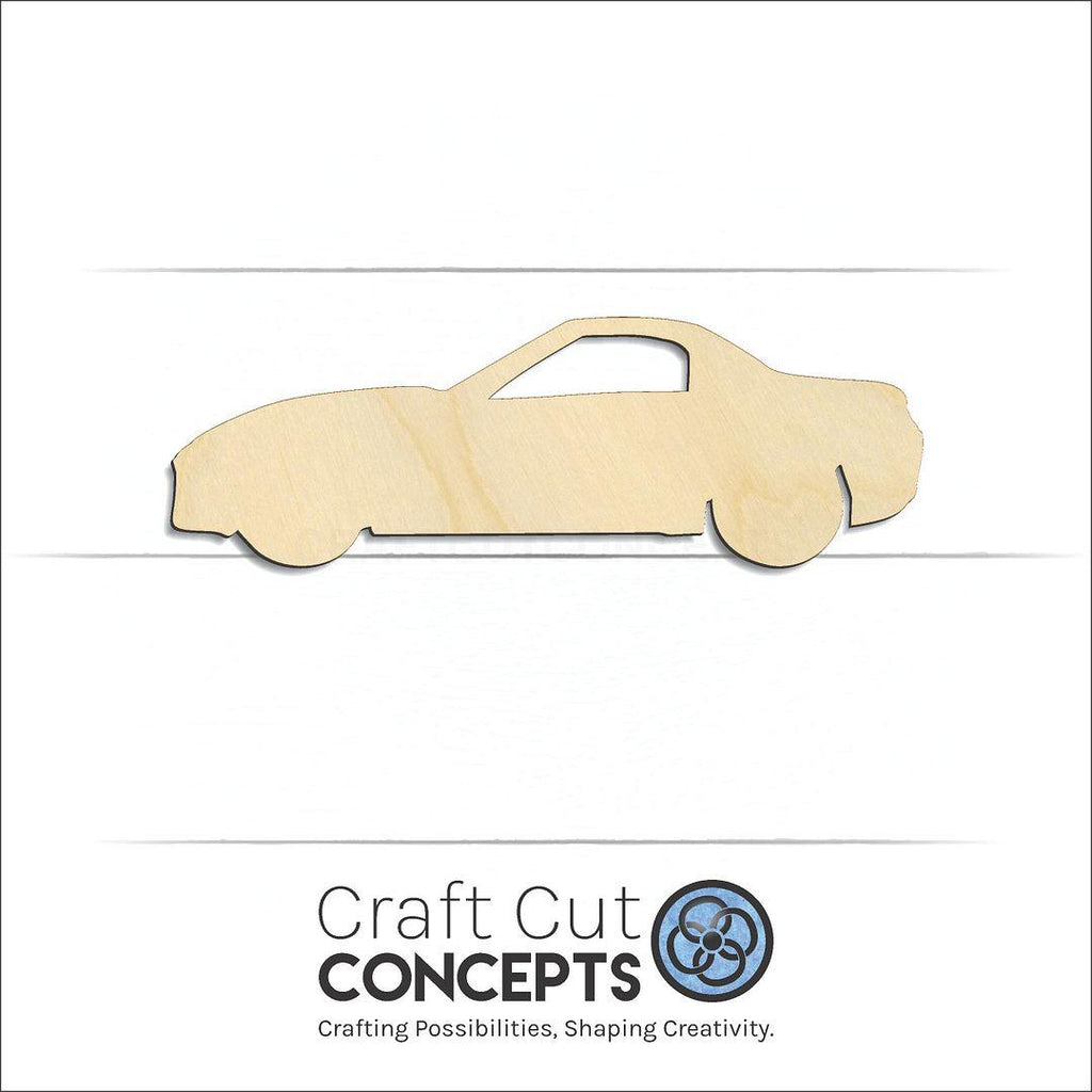 Craft Cut Concepts Logo under a wood Sports Car 2 craft shape and blank