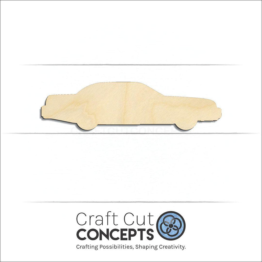 Craft Cut Concepts Logo under a wood Sedan Car craft shape and blank