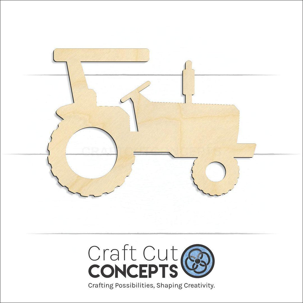 Craft Cut Concepts Logo under a wood Tractor craft shape and blank