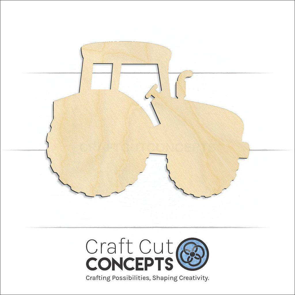 Craft Cut Concepts Logo under a wood Tractor craft shape and blank