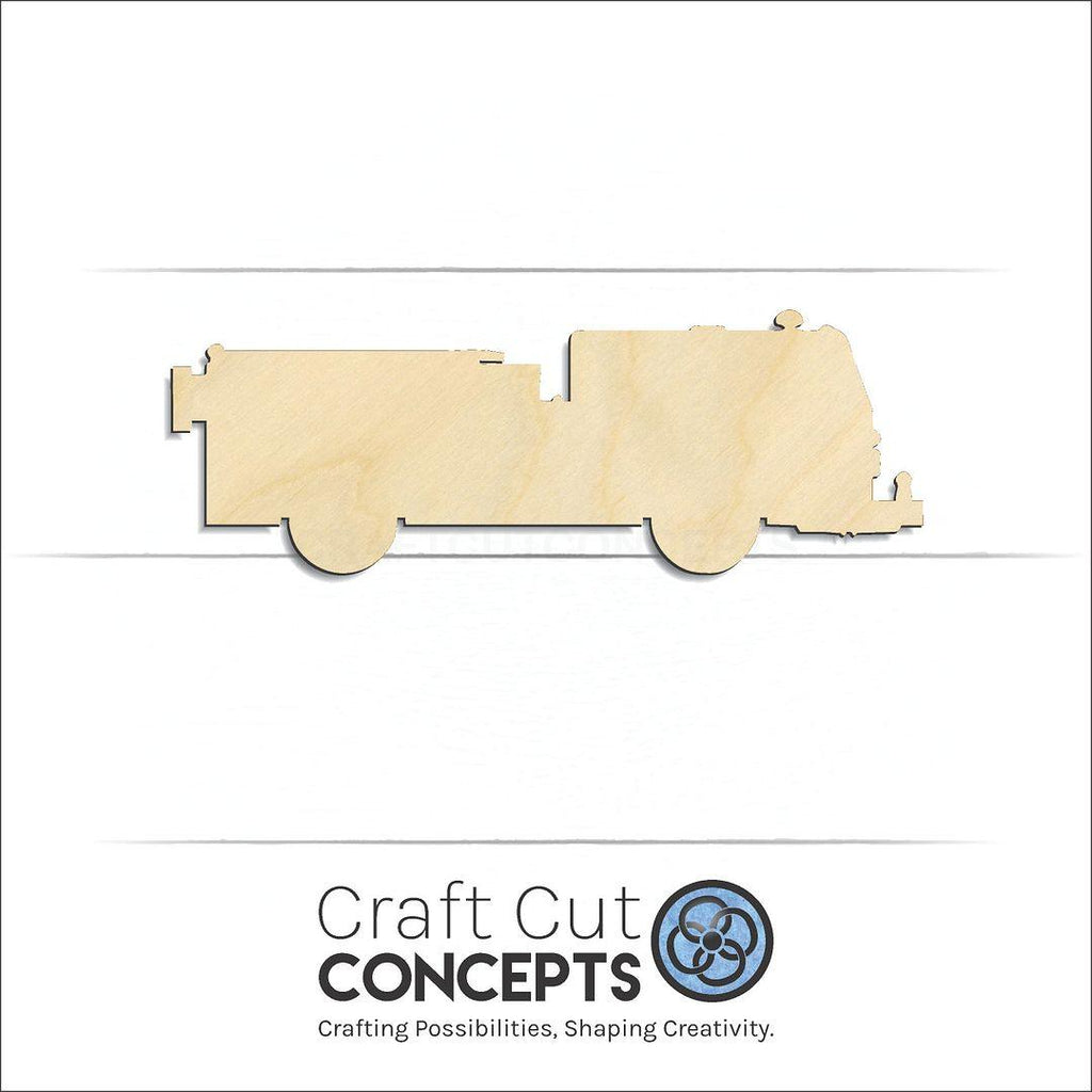 Craft Cut Concepts Logo under a wood Fire Truck craft shape and blank