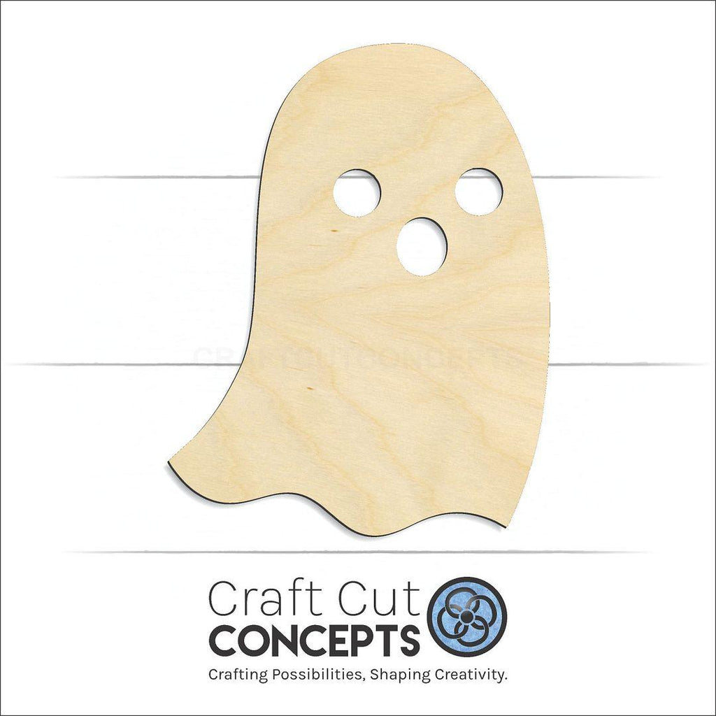 Craft Cut Concepts Logo under a wood Ghost-2 craft shape and blank