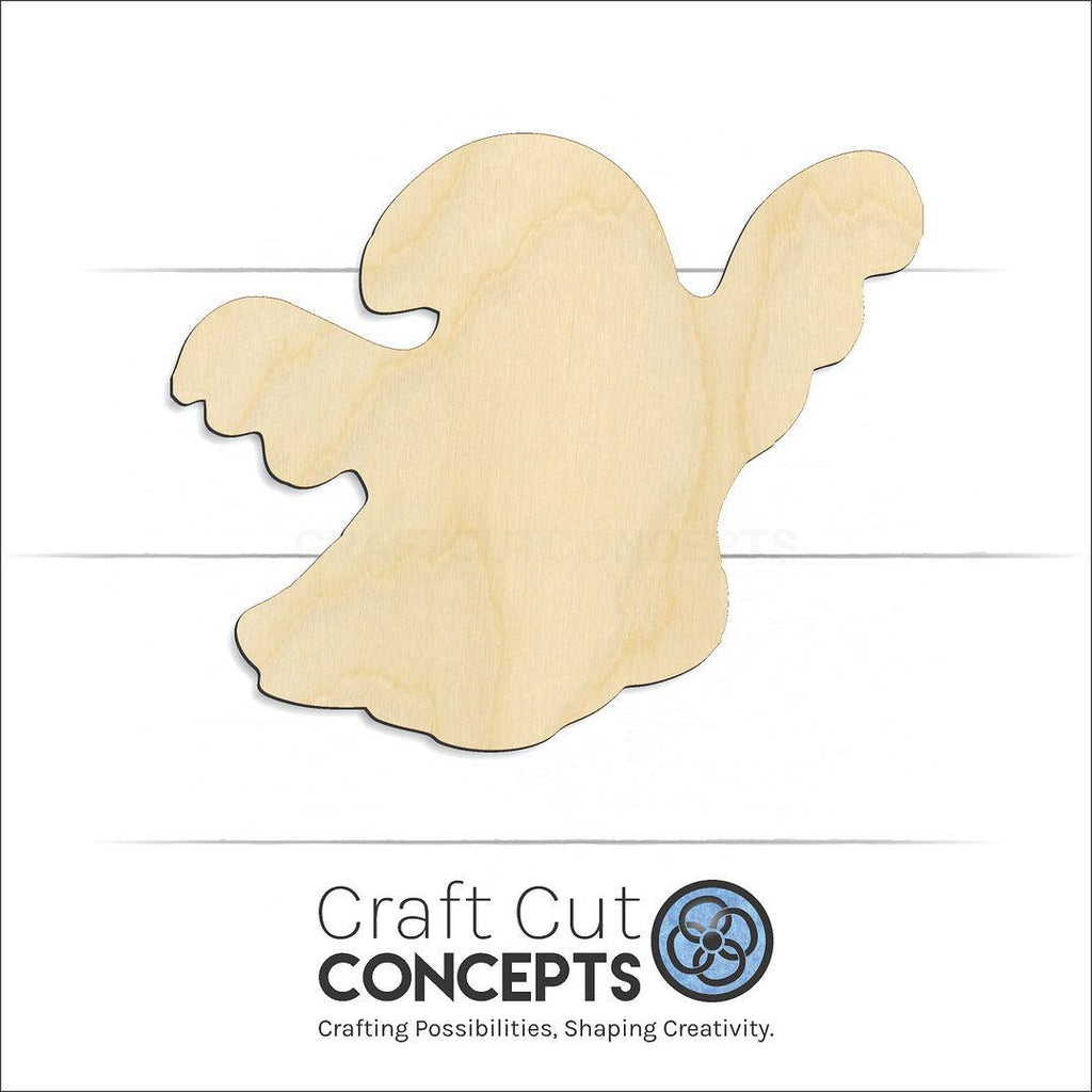 Craft Cut Concepts Logo under a wood Ghost-3 craft shape and blank