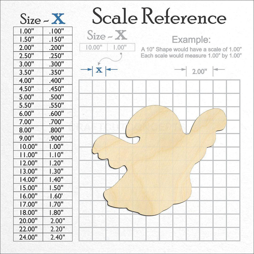 A scale and graph image showing a wood Ghost-3 craft blank