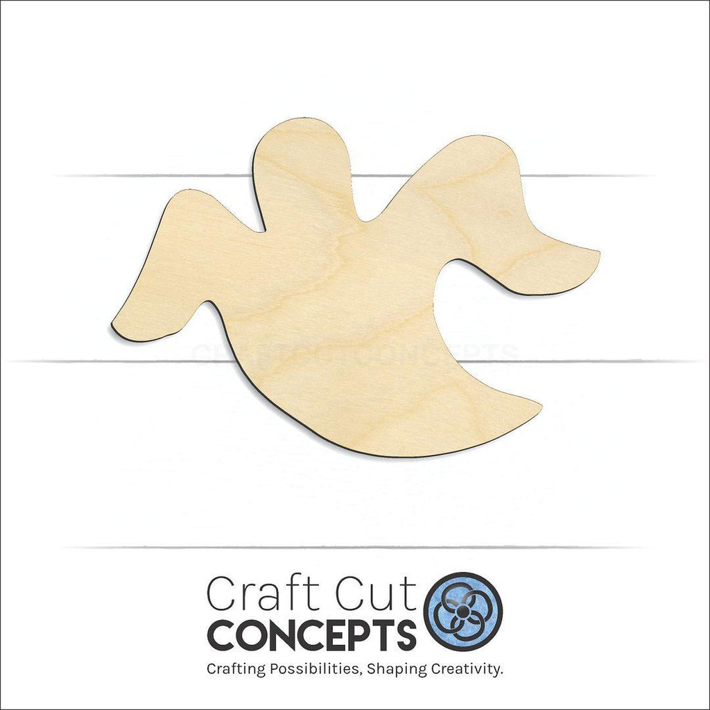 Craft Cut Concepts Logo under a wood Ghost-4 craft shape and blank