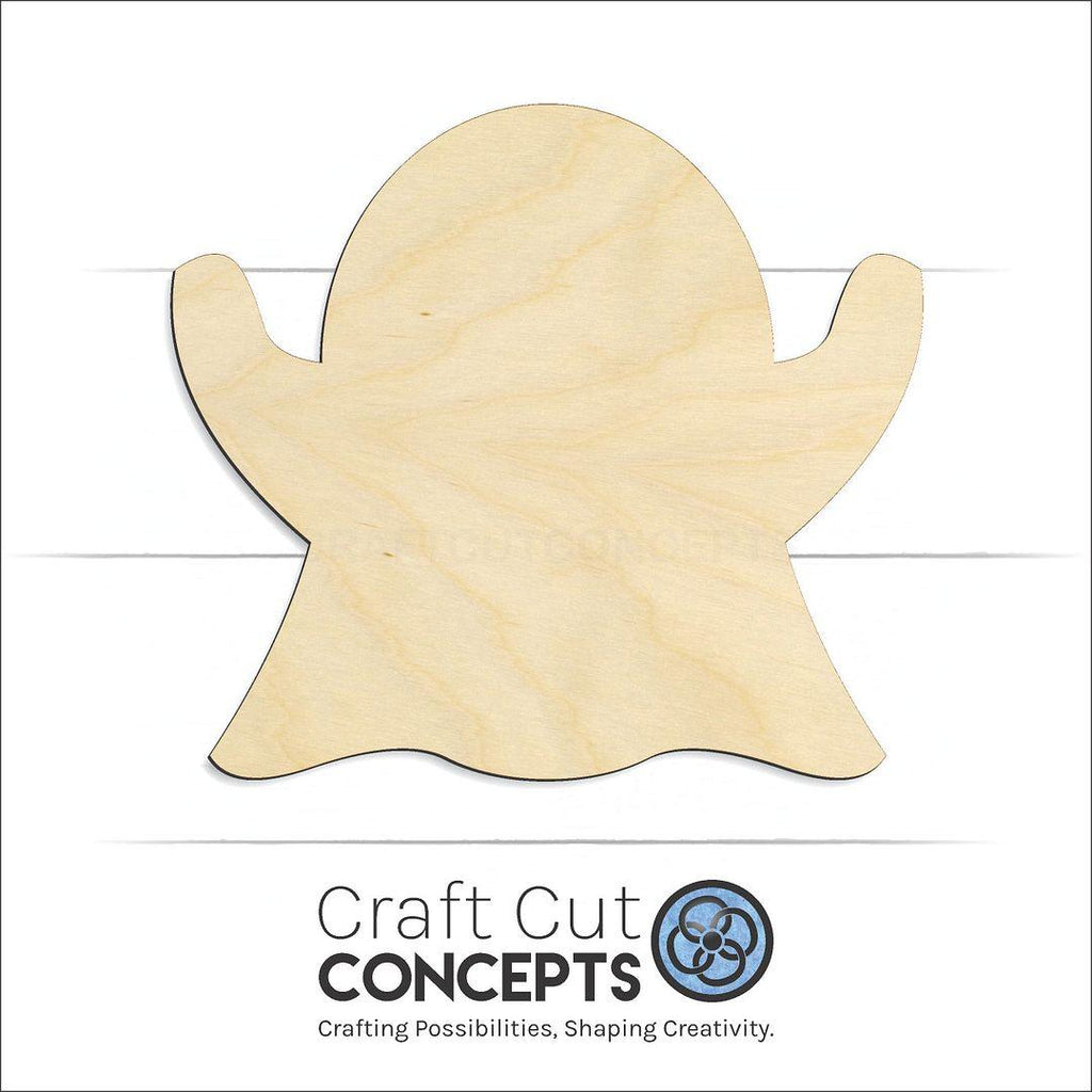 Craft Cut Concepts Logo under a wood Ghost-5 craft shape and blank