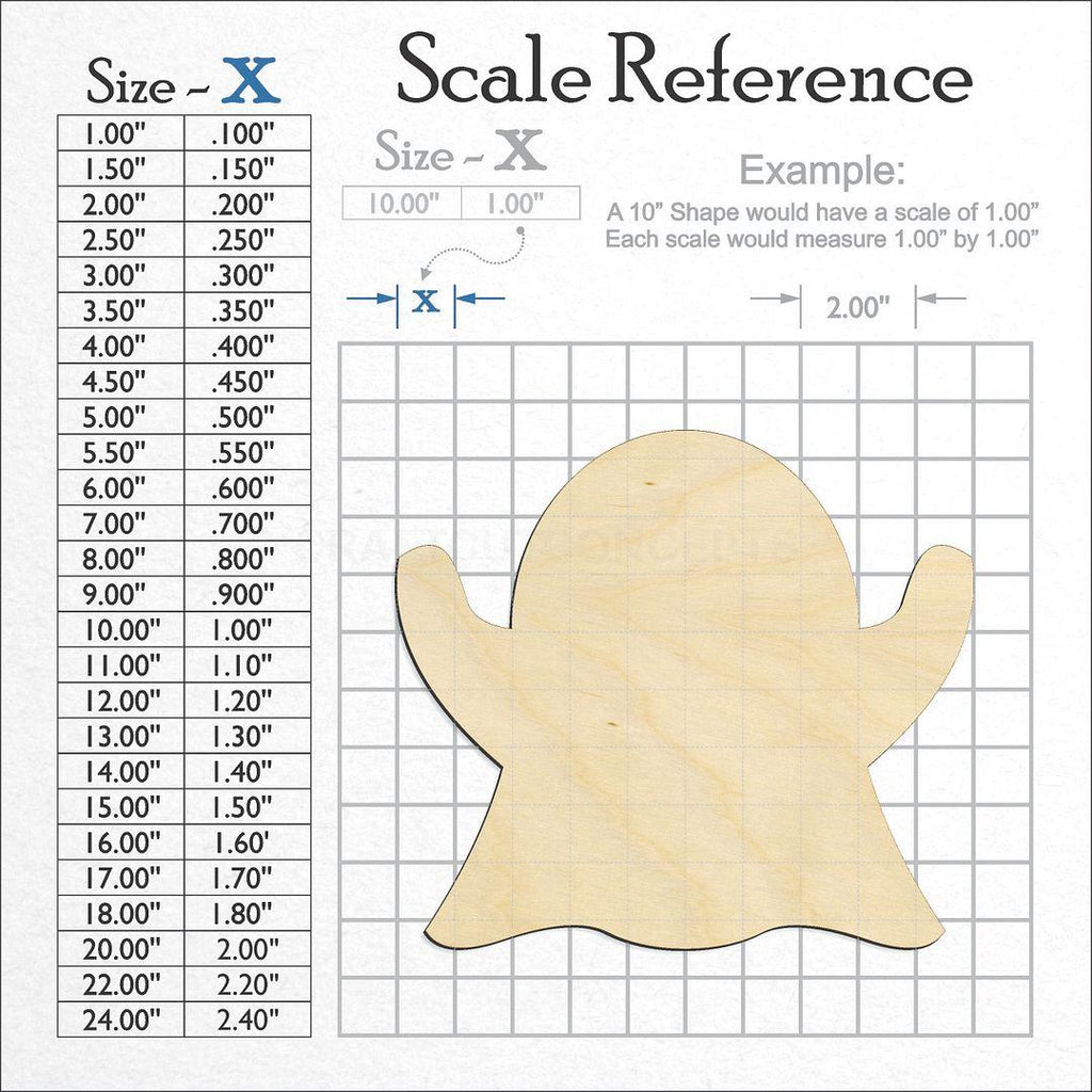 A scale and graph image showing a wood Ghost-5 craft blank