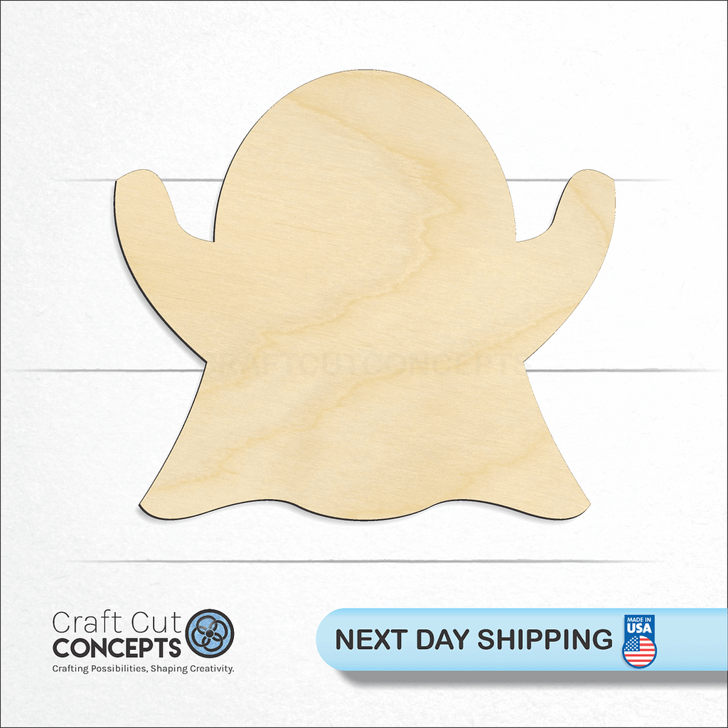 Craft Cut Concepts logo and next day shipping banner with an unfinished wood Ghost-5 craft shape and blank