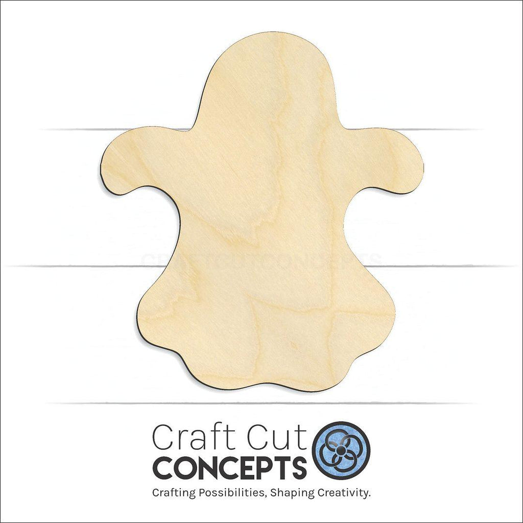 Craft Cut Concepts Logo under a wood Ghost craft shape and blank