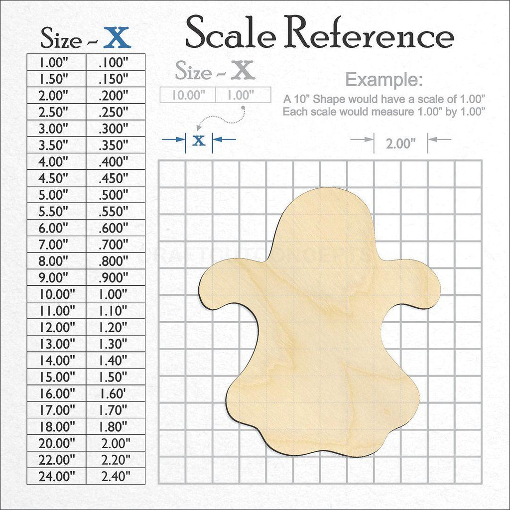 A scale and graph image showing a wood Ghost craft blank