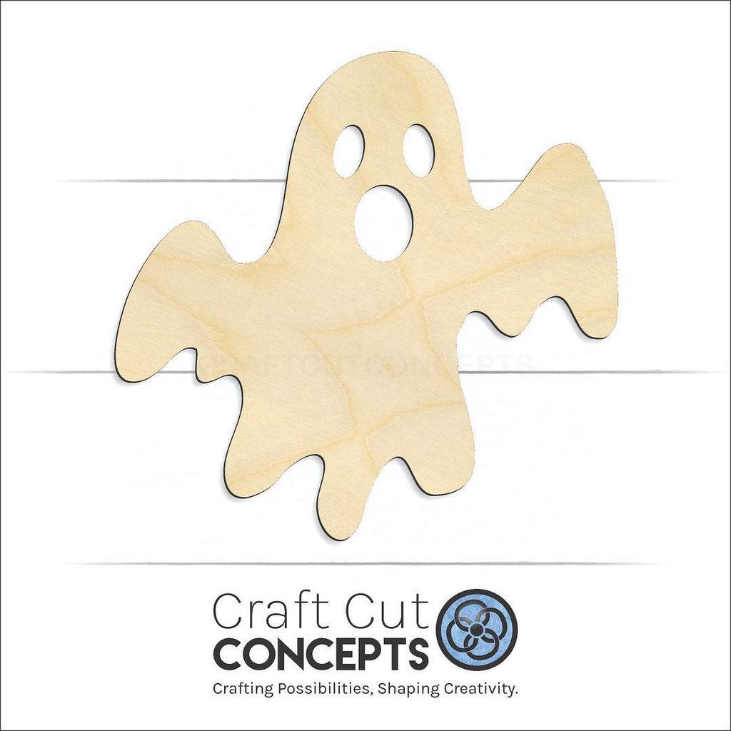 Craft Cut Concepts Logo under a wood Ghost craft shape and blank