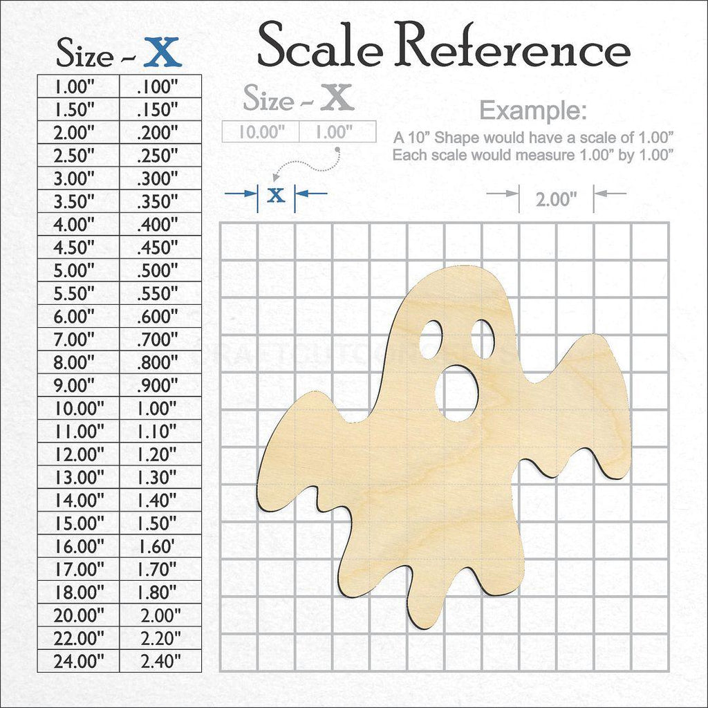 A scale and graph image showing a wood Ghost craft blank