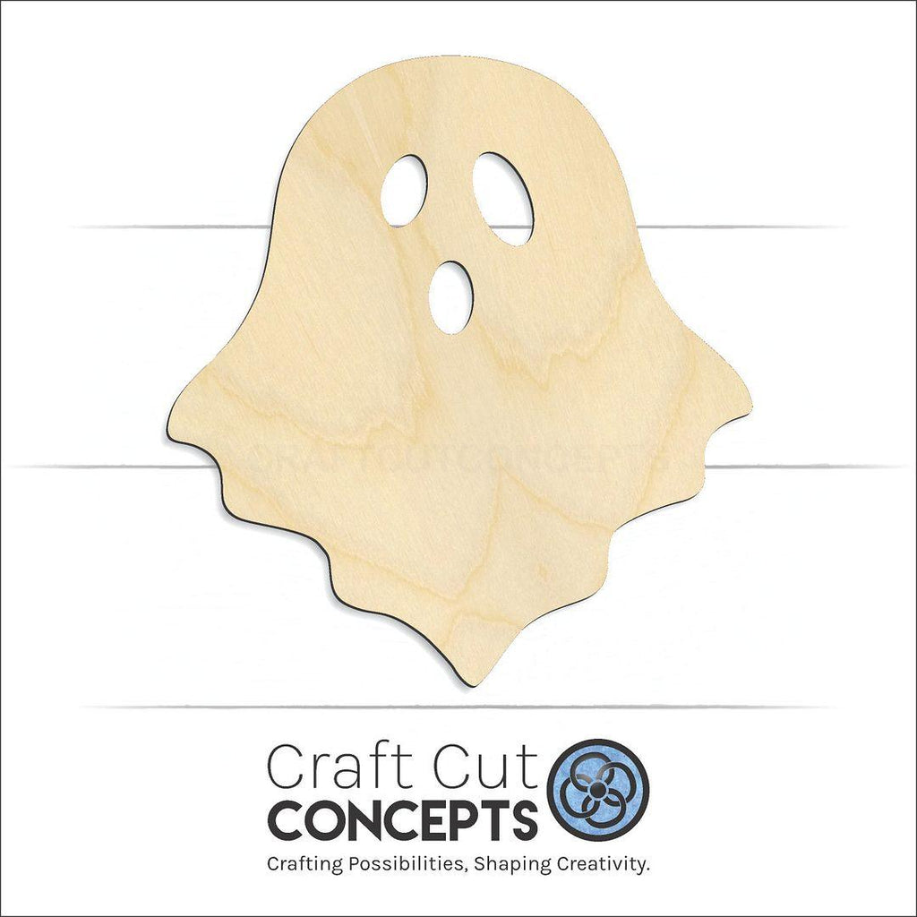 Craft Cut Concepts Logo under a wood Ghost craft shape and blank