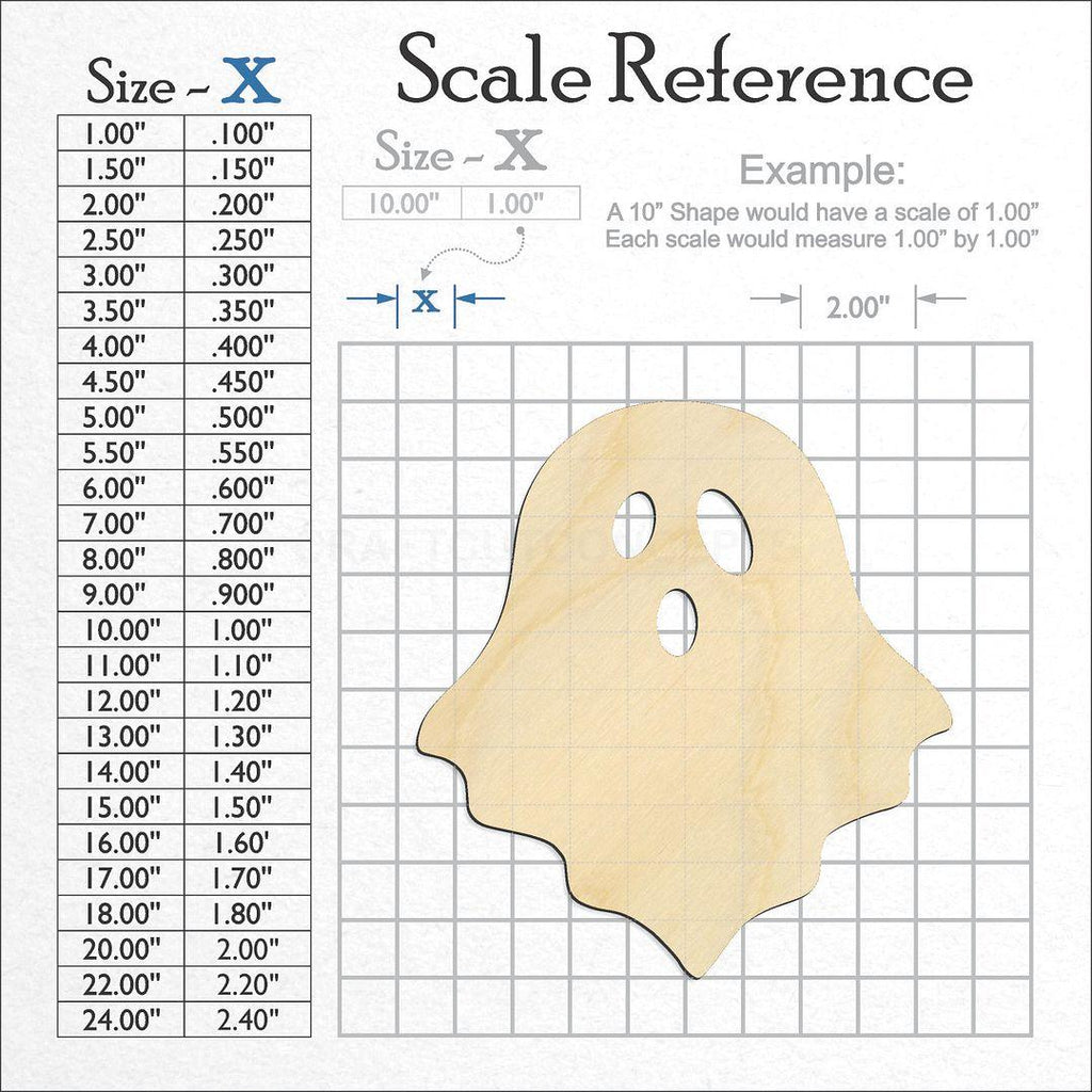 A scale and graph image showing a wood Ghost craft blank