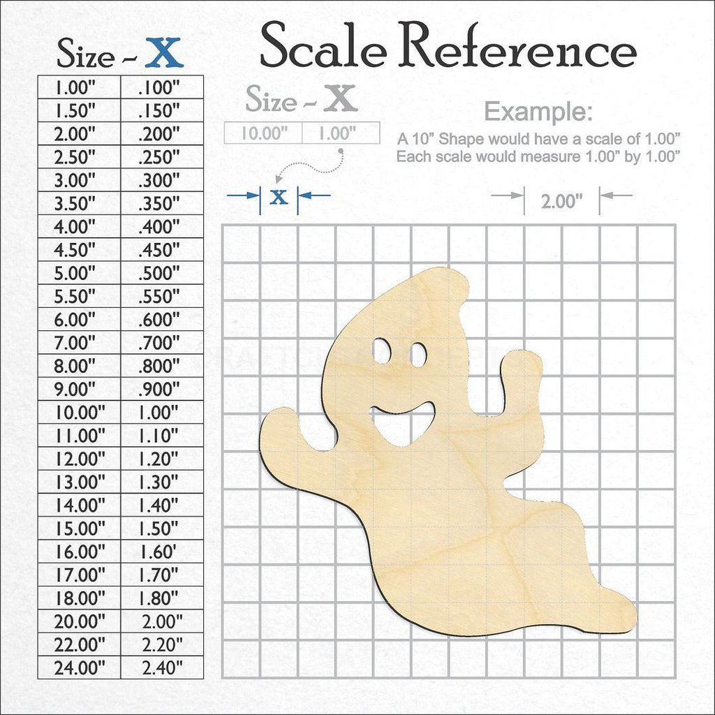 A scale and graph image showing a wood Ghost craft blank